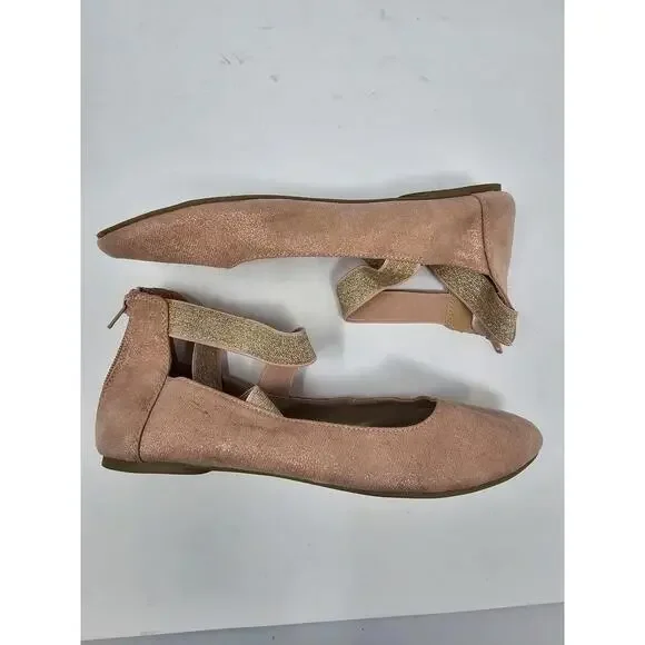 Women Elastic Ankle Strap Ballet Flats Round Toe Slip On Office Work Flat Shoes - Picture 8 of 9